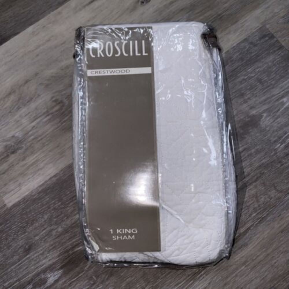 CROSCILL CRESTWOOD King Sham WHITE 36”x20”